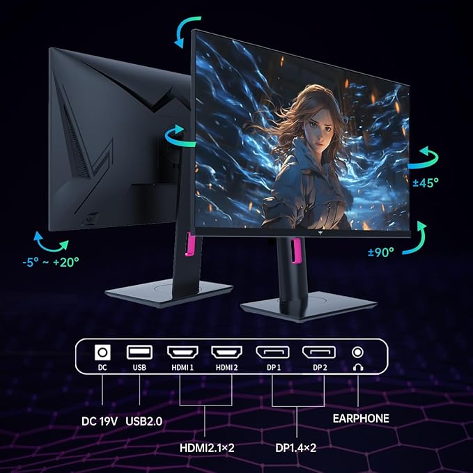 KTC 27 Inch 4K Gaming Monitor, UHD 160Hz/144Hz 1ms Fast IPS Monitor,