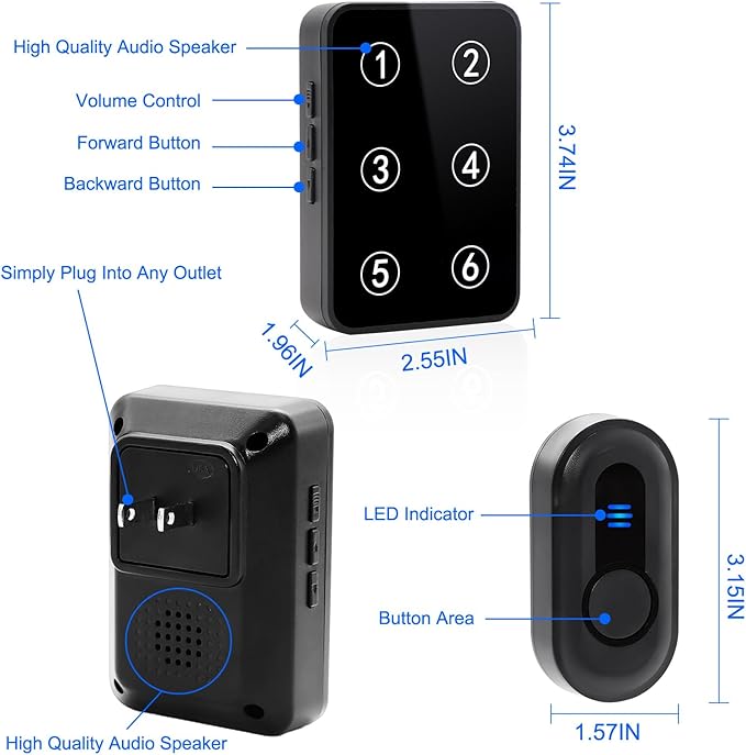 Caregiver Pager Wireless Call Button Emergency Life Alert Systems 500Ft Range