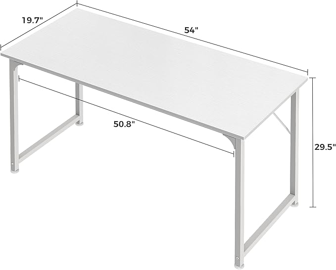 Huuger Computer Desk, 55 Inch Home Office Desk, Gaming Writing Work from Home