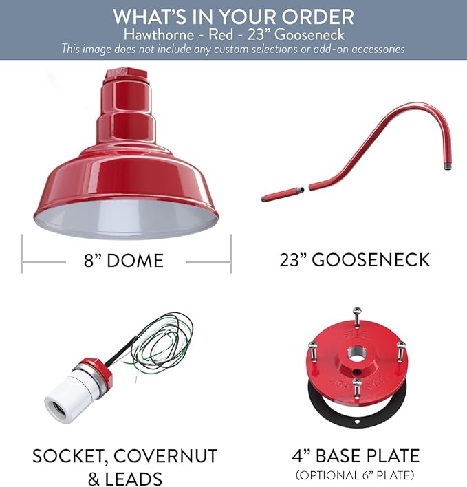 Steel Lighting Co. Hawthorne Barn Light | Outdoor Wall Mounted | 8 inch Dome |
