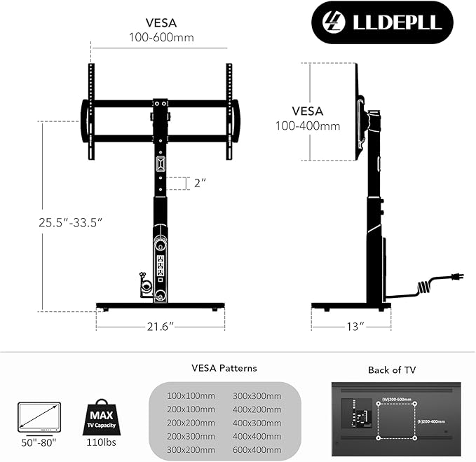 LLDEPLL Universal TV Stand Tabletop TV Mount