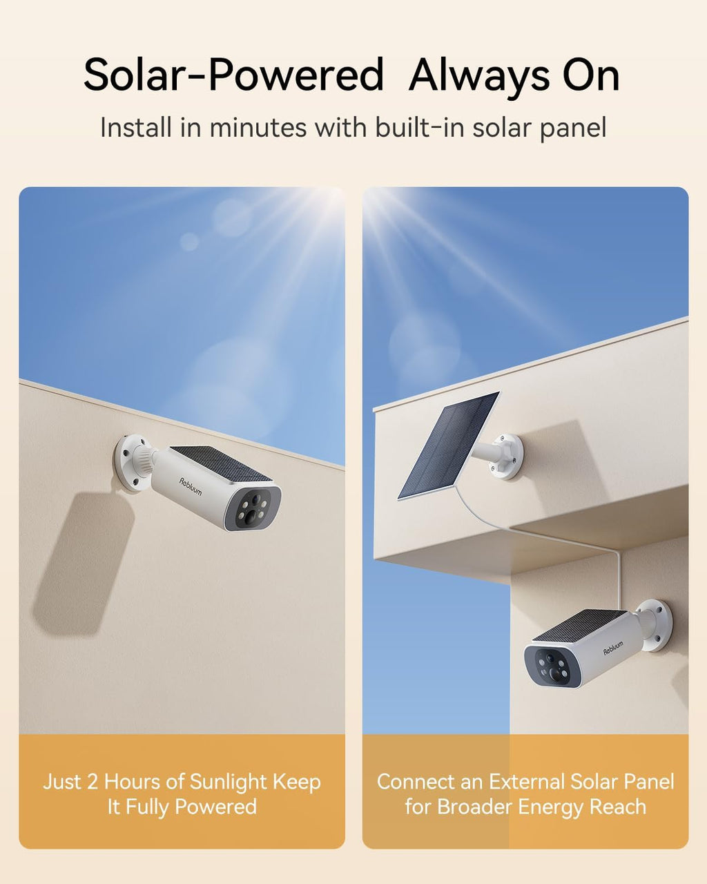 4mp solar security cameras wireless outdoor,2.4/5g wifi, no, side view