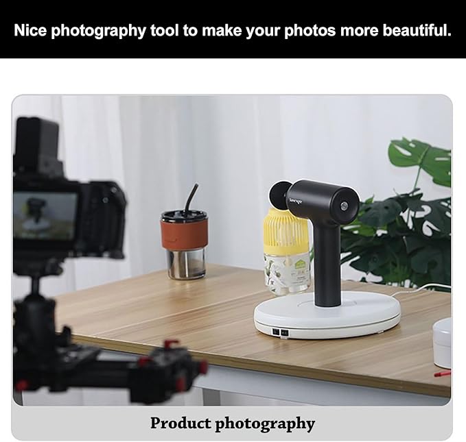 YVV LED Rotating Display Stand White 10 Inch 360° Motorized Turntable