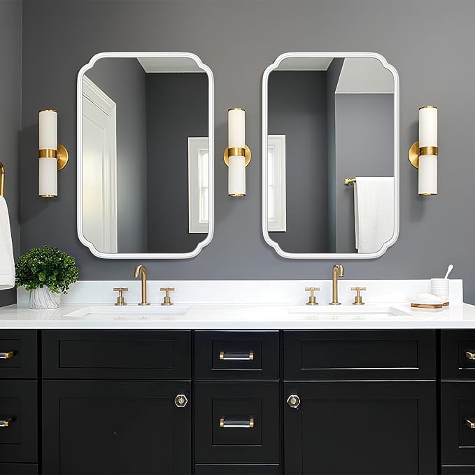 White Bathroom Mirror for Over Sink 24×36 Inch