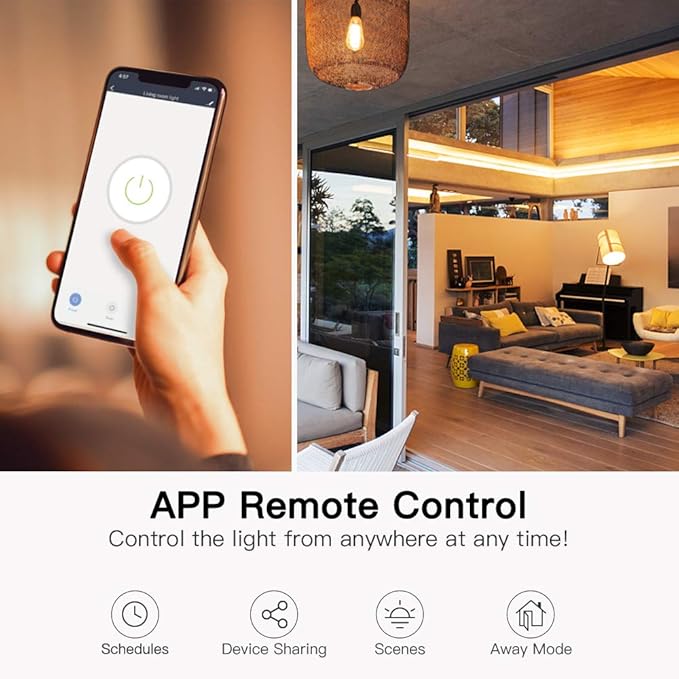 TREATLIFE Smart Light Switch Single Pole Works (4 Pack)