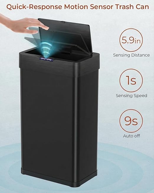 TLSUNNY 16 Gallon Motion Sensor Trash Can, Touchless Automatic Garbage Can