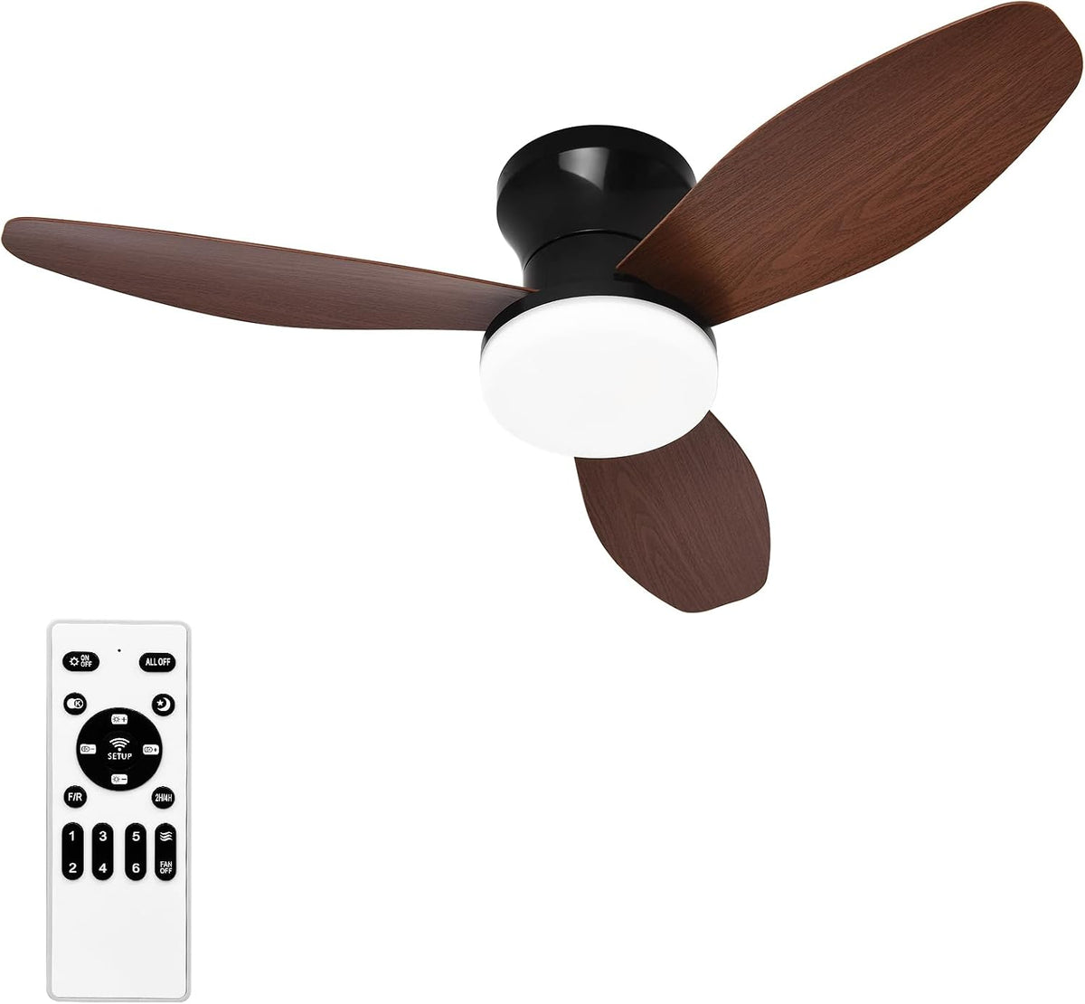 Glowall Small Ceiling Fan with Lights and Remote, Small Quiet, DC Motor