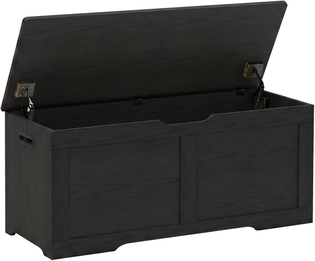 Timberer 39.4" Storage Chest with 2 Safety Hinges, Wooden Storage Trunk
