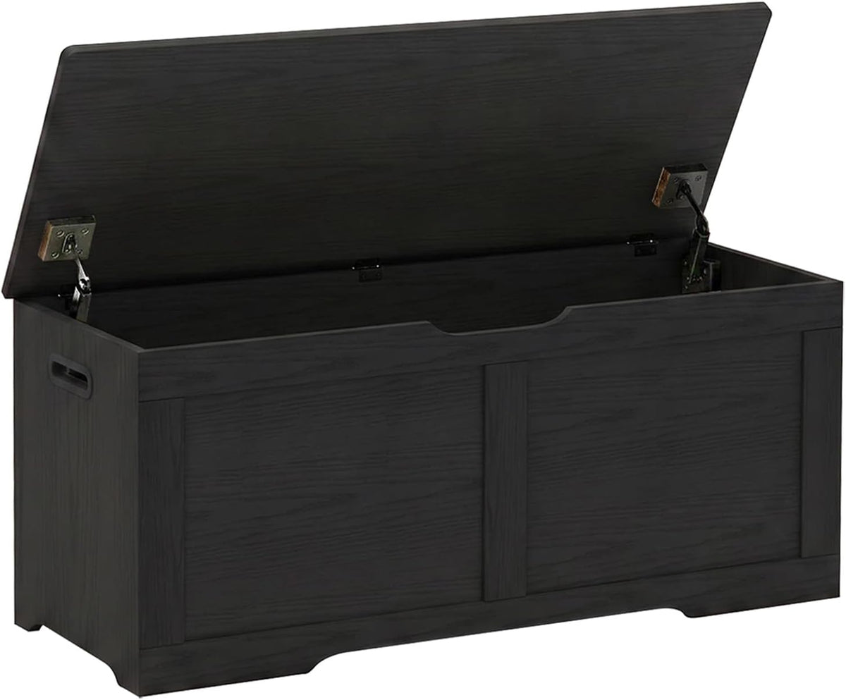 Timberer 39.4" Storage Chest with 2 Safety Hinges, Wooden Storage Trunk
