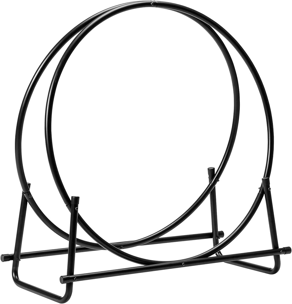 Goplus® 40-Inch Tubular Steel Log Hoop Firewood Storage Rack Holder Round Display