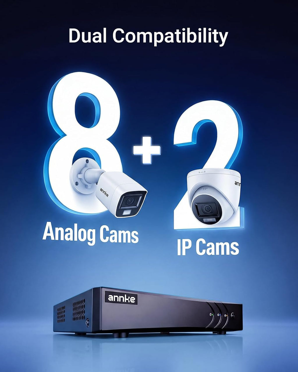 annke 8 channel 3k lite h.265+ security dvr, side view