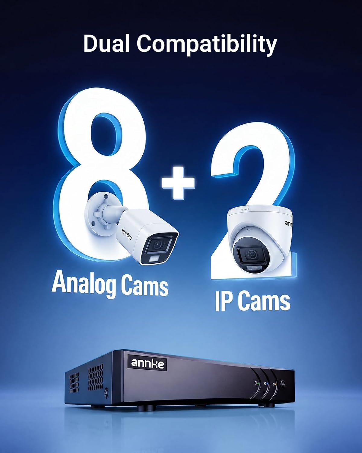 annke 8 channel 3k lite h.265+ security dvr, side view