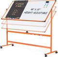 Whiteboard on Wheels, 48x32 Inches Mobile Whiteboard, Rolling Dry Erase Board