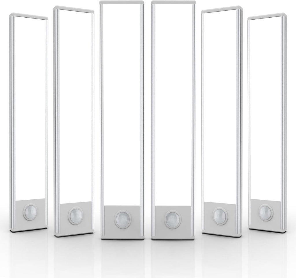 6 Pack Under Cabinet Lights Wireless, 32 LED Motion Sensor Light Indoor Rechargeable Magnetic Closet Lights Battery Operated, Under Counter Lights for Kitchen, Wardrobe, Hallway, Stairs