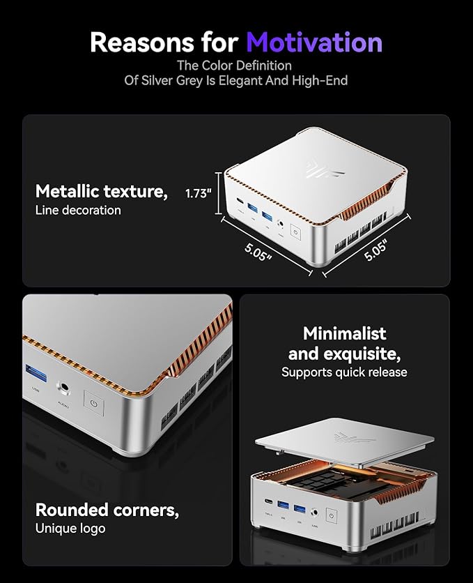 KAMRUI Hyper H2 Mini Gaming PC, in-tel Core i7-13620H Mini Computers, 32GB RAM