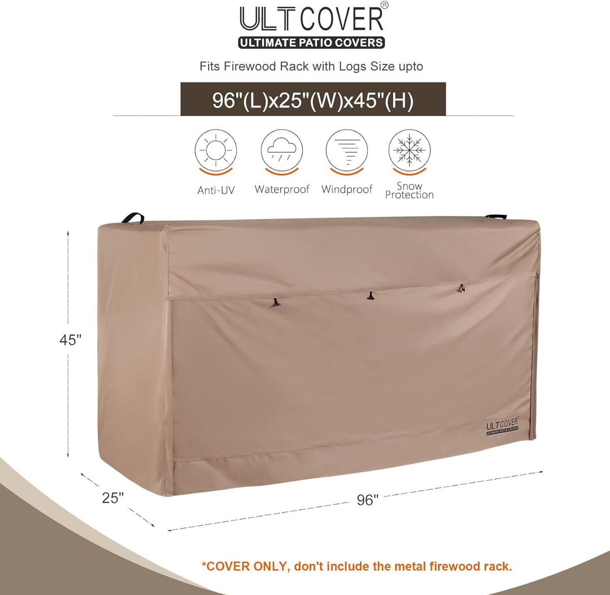 ultcover waterproof firewood racks cover 8 feet shown in use