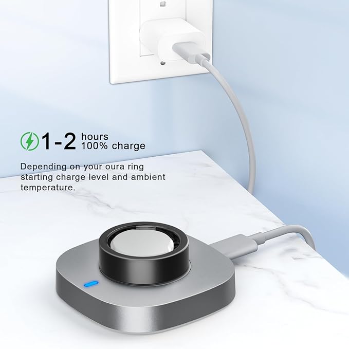 ZOOROO Charger Compatible with Oura Ring Gen 3 Size 12, Fast Charging Dock with