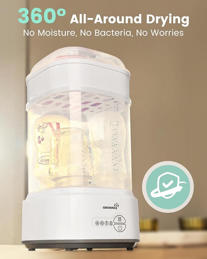 GROWNSY Bottle Sterilizer and Dryer, Compact Electric Steam Baby Bottle