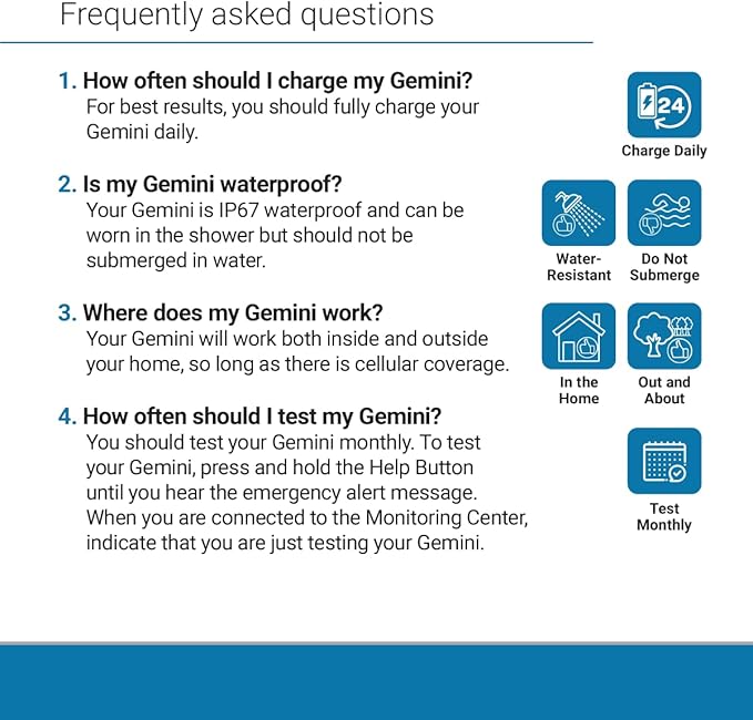Connected Caregiver Safety+ Gemini 4G Medical Alert System