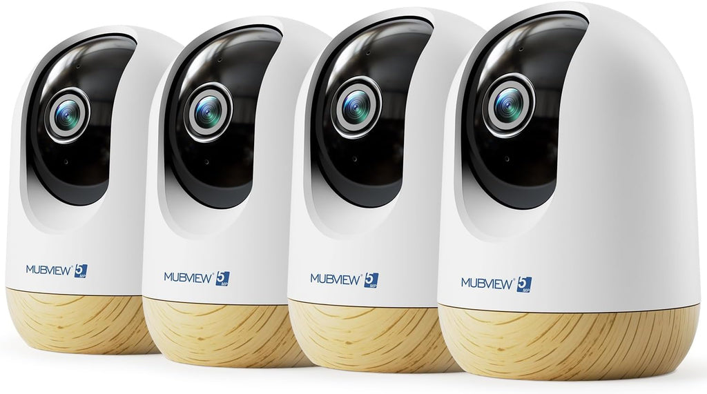MUBVIEW 5MP Indoor Security Camera, 5/2.4G WiFi Cameras (4-Pack)