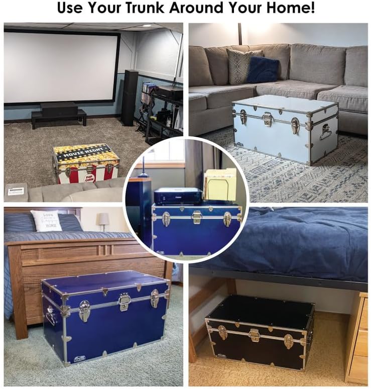 c&n footlockers - large undergrad storage trunk, side view