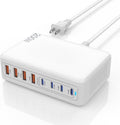 USB C Charger Block, 200W Type C Charger Fast Charging, 8 Port USB C & A