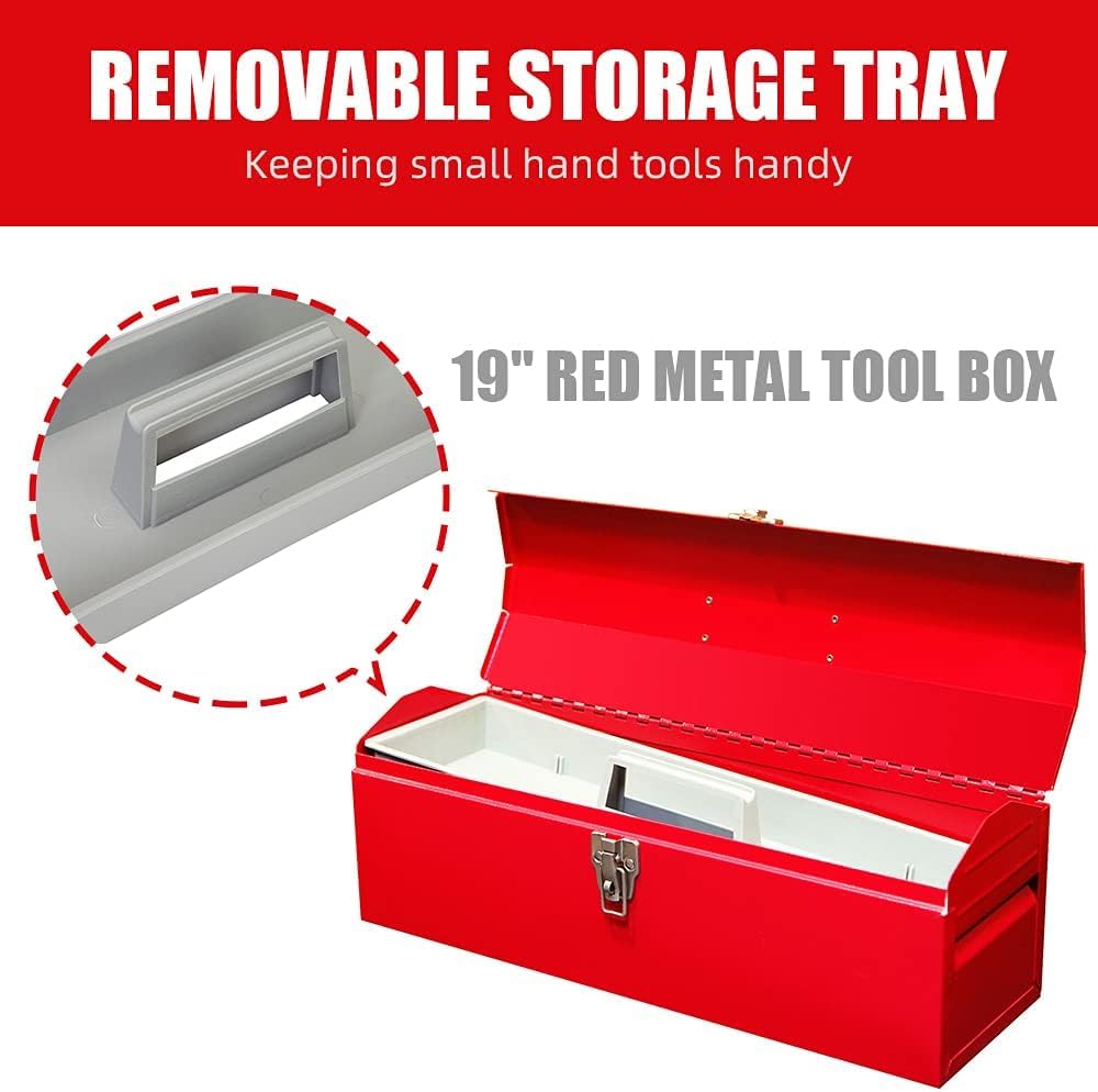 19inches portable tool box, metal tool box, ideal, package contents