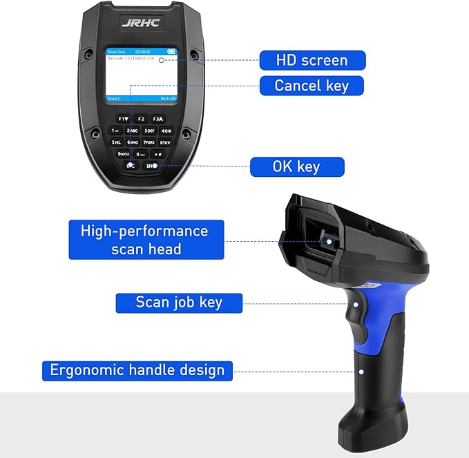 Inventory Scanner Wireless, JRHC 1D Laser Barcode Scanner