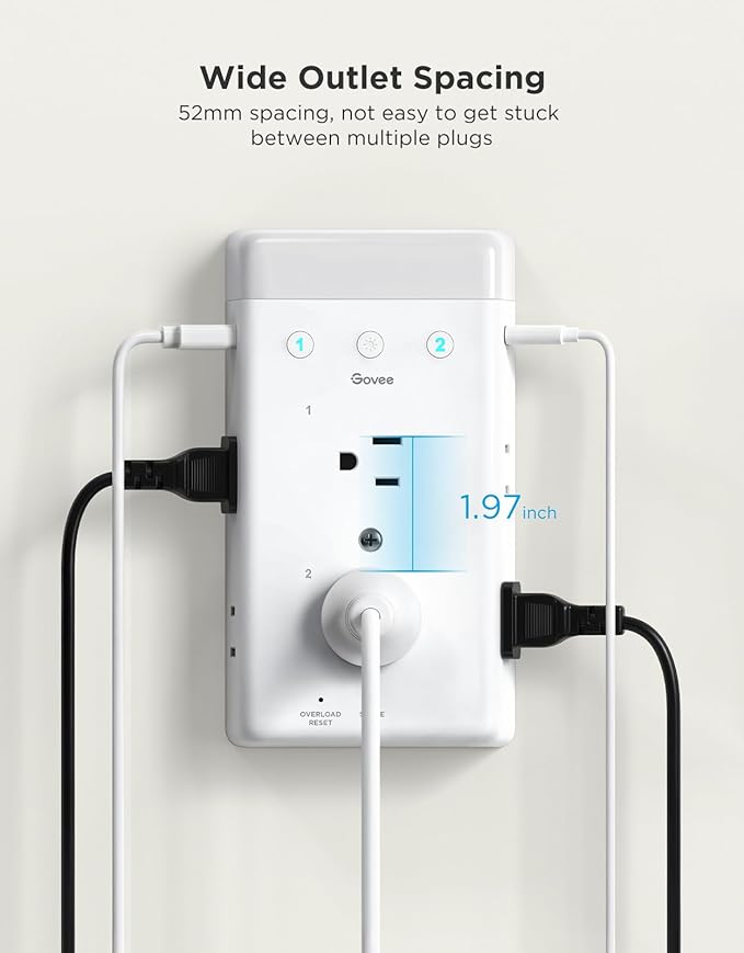 Govee Smart Plug Outlet Extender, 3-Sided Smart Power Strips