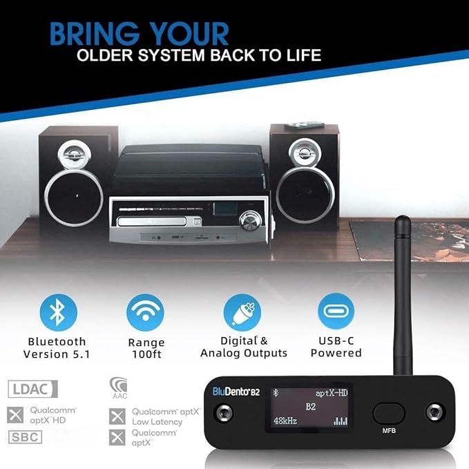 B2 LDAC/aptX HD Bluetooth 5.1 Hi-Fi Audio Receiver