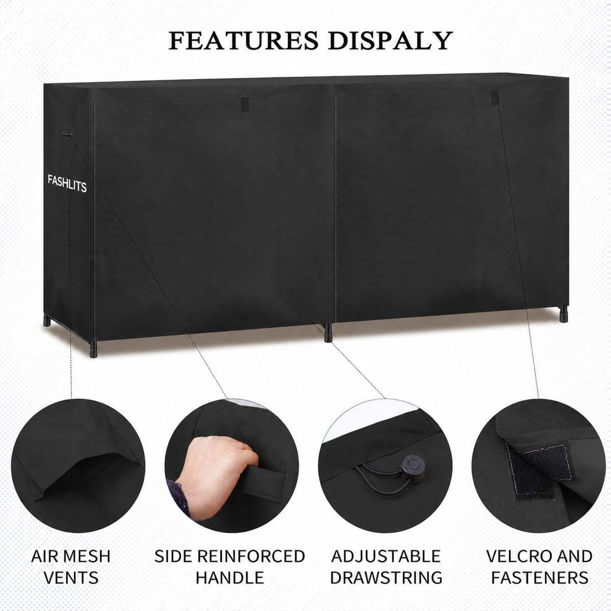 8ft firewood rack cover, waterproof heavy duty 600d, package contents
