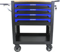 Lockable 4-Drawer Rolling Tool Chest with Wooden Top Workbench