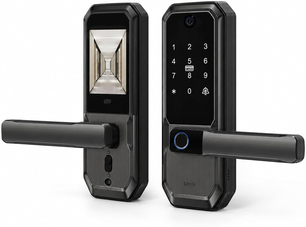 UMIKSMART WiFi Smart Door Lock with Camera, Fingerprint Keypad, App Control