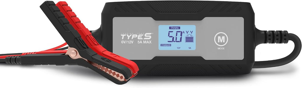 Type S 5A Smart Battery Charger & Maintainer – 6V & 12V Automatic Car Battery