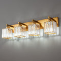 FDPBY Modern Vanity Light 4-Lights Modern Gold Brushed Brass Finish Crystal