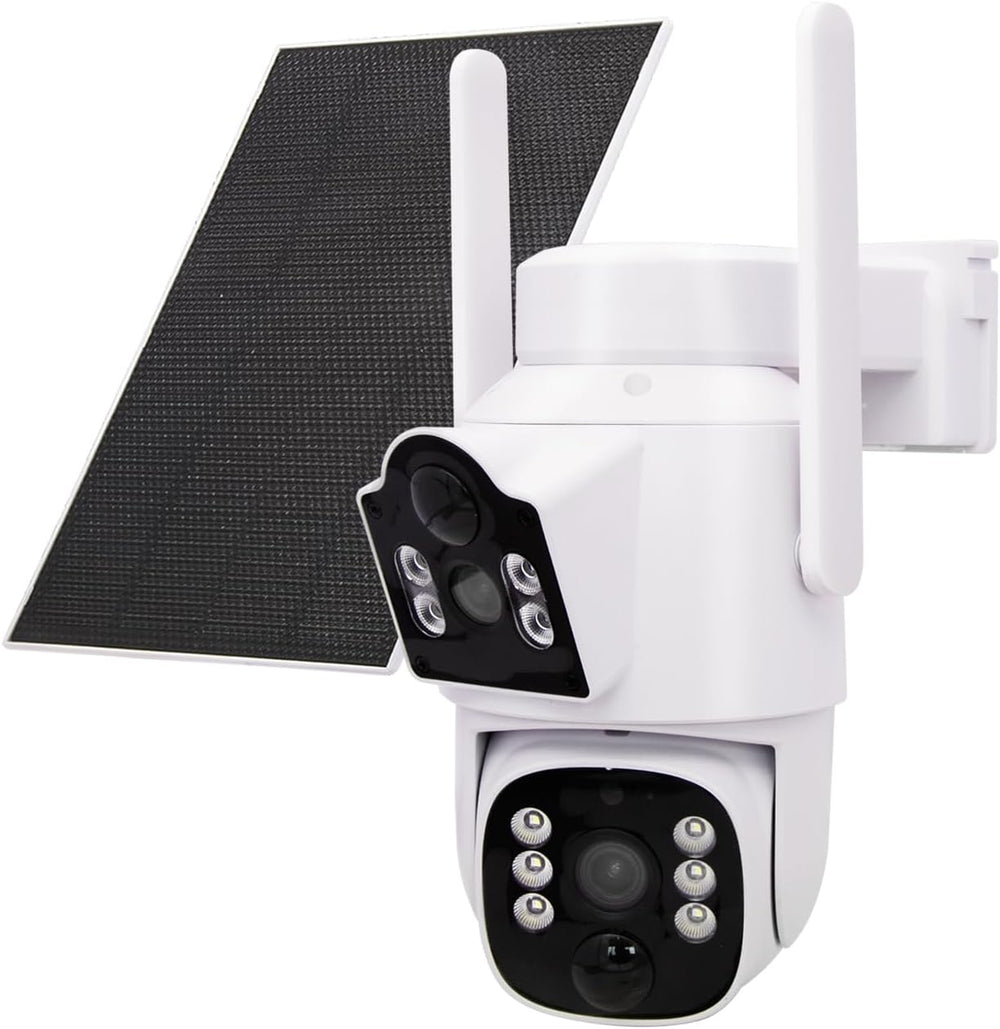 CasaCam Solar Security Camera, Dual Lens, Battery Powered, 2.4/5GHz WiFi