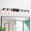 8 Light Bathroom Vanity Light, Matte Black Bathroom Vanity Lights Over Mirror