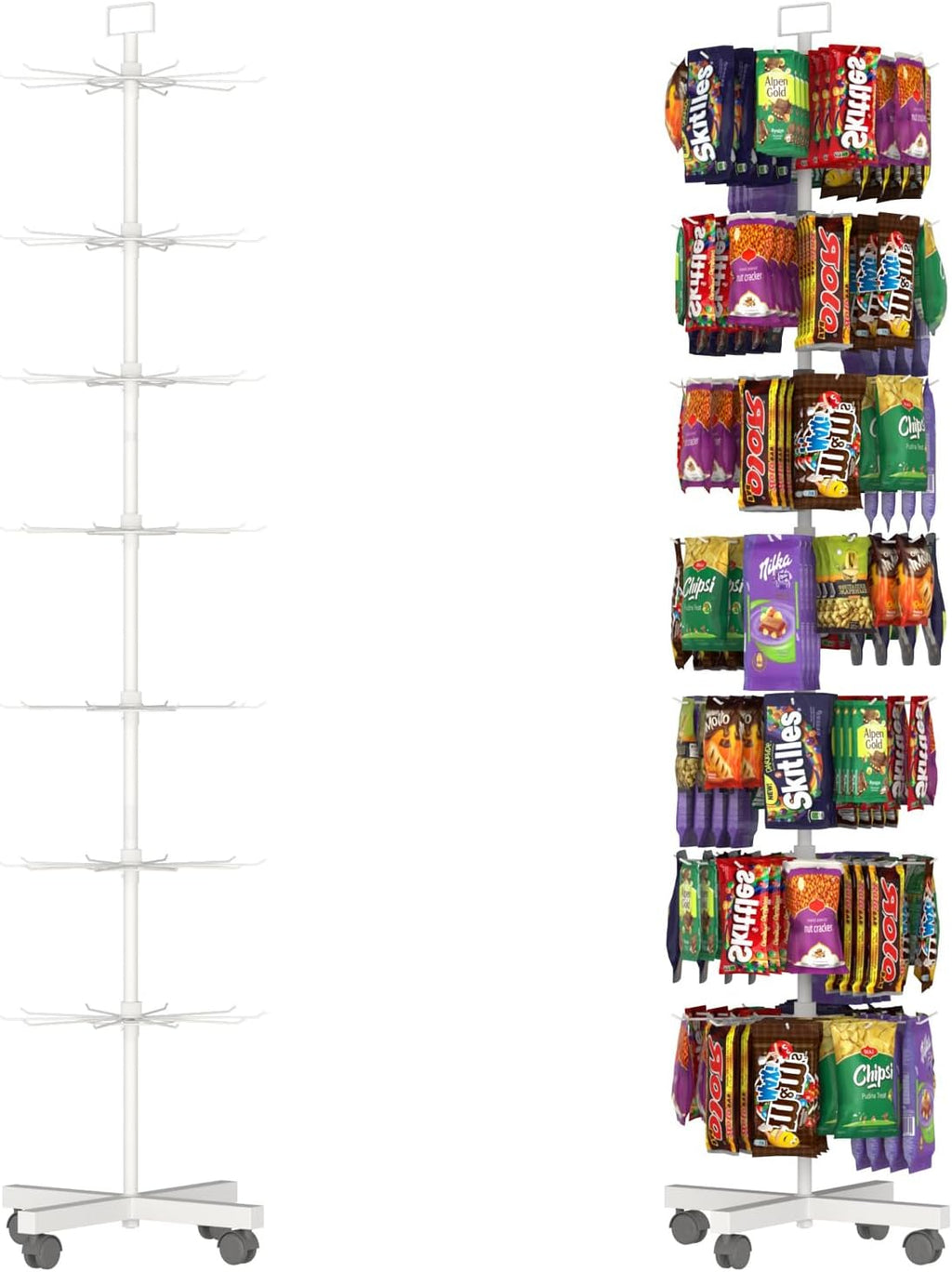 YEOOE Retail Display Racks 7 Tier Spinning Display Stand, Movable Shop Spinner