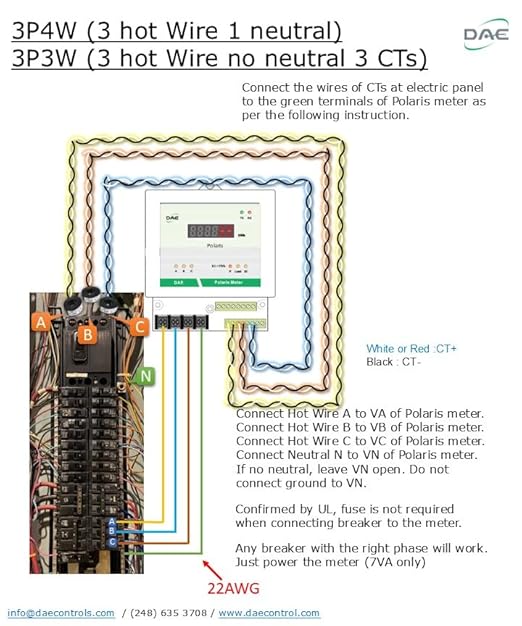 DAE P204-200D KIT, UL kWh Smart Submeter, 3 Phase, 3 Split Core CTs, Demand