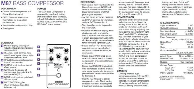 MXR M87 Bass Compressor Effects Pedal