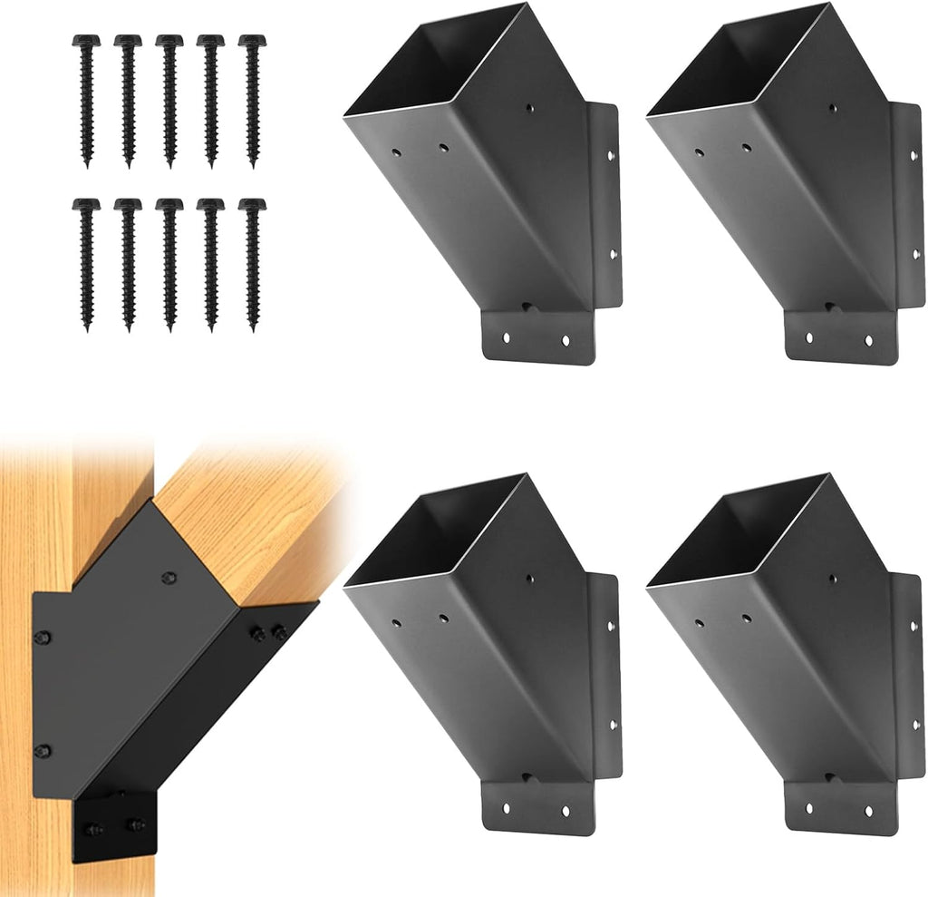 4 Pcs 4"x 4" Pergola Brackets (Actual 3.6‘’x3.6‘’)