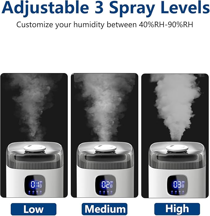 Akeshan Large Humidifier for Bedroom, 9L/2.5Gal Ultrasonic Cool Mist, Easy Clean