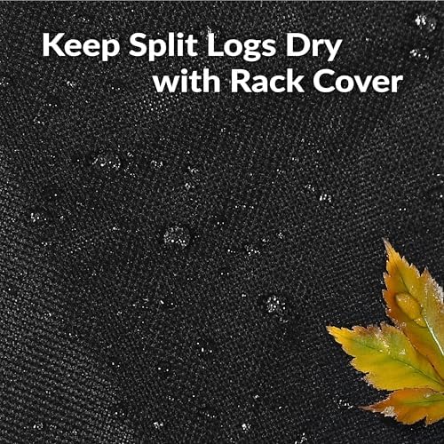 Sunnydaze Heavy-Duty Steel Outdoor 4 ft Firewood Rack with Cover, Black