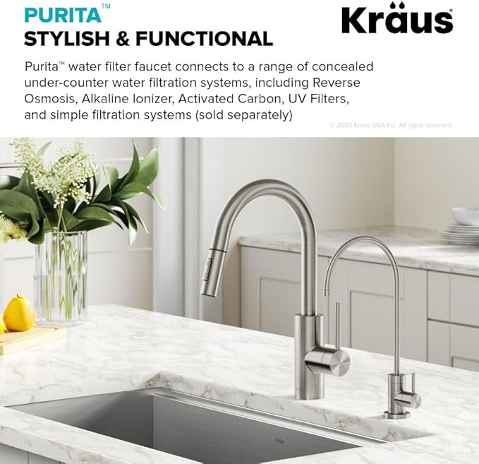 KRAUS Purita 100% Lead-Free Kitchen Water Filter Faucet in Spot Free Stainless