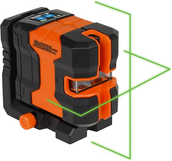 Johnson Level & Tool JLN300-GNCL Laser Level, Self-Leveling Cross-Line Laser