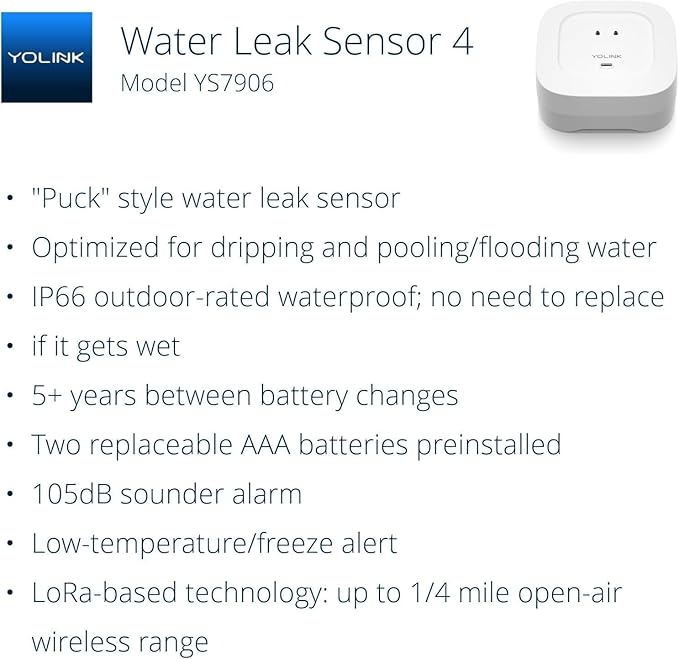 YoLink Smart Home Starter Kit: SpeakerHub & Water Leak Sensor 4