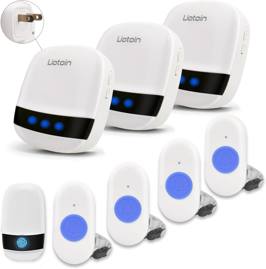 LIOTOIN Caregiver Pager Wireless Call Button Call Bell Call Light Alert Button