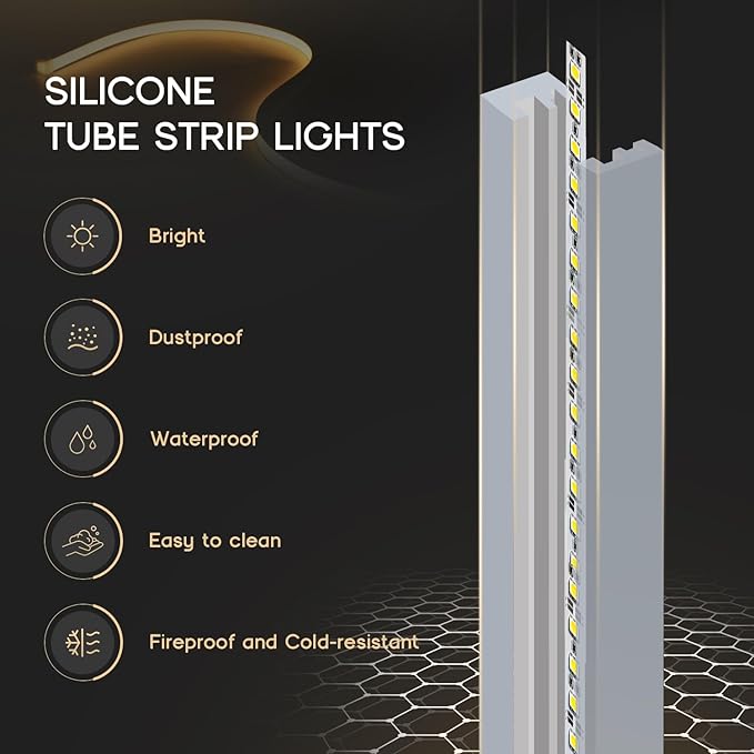 VOEWT LED Strip Lights Neutral White 4000K, 65.6ft 110-120V Neon Rope Lights
