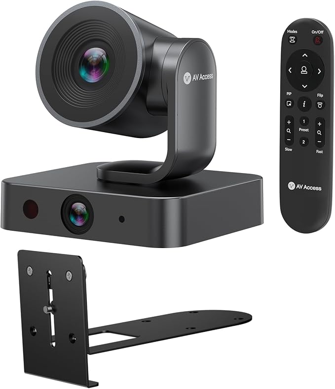 AV Access 4K Conference Room Camera, Dual Lens Cam, 3X Optical/5X Digital Zoom