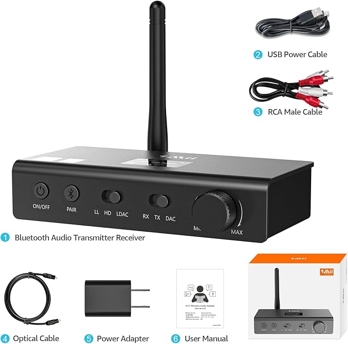 1Mii DS700 HiFi Bluetooth Audio Transmitter Receiver